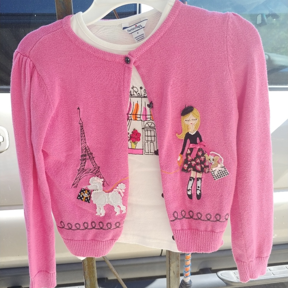 Heartstrings Pink Paris Sweater and Shirt Set